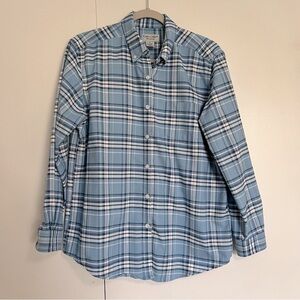 NWOT Cabin Creek Blue Plaid Button Up Long Sleeve Shirt women’s size 8